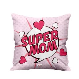 ME & YOU Pink & White Printed Square Shape Fibre Pre Filled Cushion-10