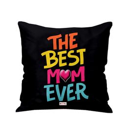 ME & YOU Black & Yellow Printed Square Cushion-26