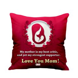 ME & YOU Red & White Printed Square Pre-Filled Cushion-33