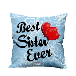 ME & YOU Blue & Black Printed Ultra Soft Fibre Pre-Filled Square Cushion-52