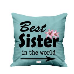 ME & YOU Teal & Black Printed Ultra Soft Fibre Pre-Filled Square Cushion-17