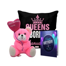 ME & YOU Black 3pcs Typography Print Cushion Teddy Bear & Greetings Card Home Gift Set-image-86