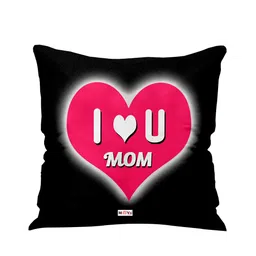 ME & YOU Black & Pink Printed Square Cushion-38