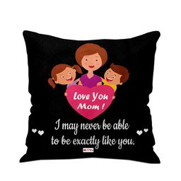 ME & YOU Black & Pink Printed Square Cushion-42