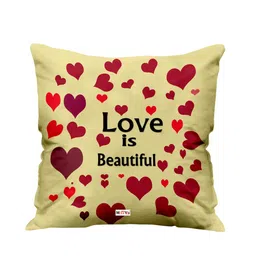 ME & YOU Yellow & Red Love Printed Ultra Soft Filled Cushion-31