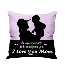 ME & YOU Purple & Black Printed Square Cushion-30