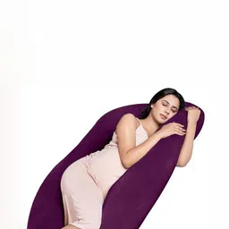Siroki Bond Purple Fibre Filled Faux Velvet Maternity Pillow-26