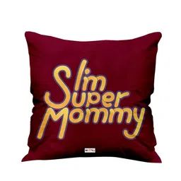ME & YOU Maroon & Yellow Printed Square Cushion-55