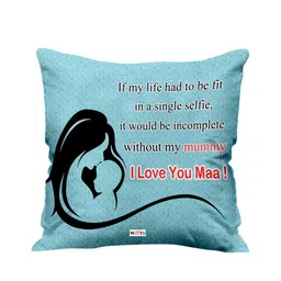 ME & YOU Blue Printed Square Cushion-39
