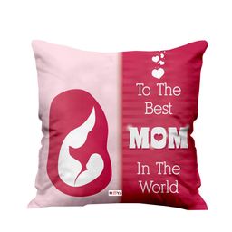 ME & YOU Pink & White Printed Square Cushion-30