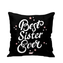 ME & YOU Black & White Printed Square Cushion-4