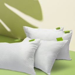 BIANCA Set Of 4 White Solid Rectangle Neck-Care Sleep Pillows-14