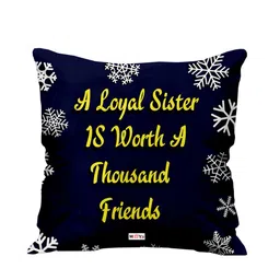 ME & YOU Blue & White Printed Square Pre-Filled Cushion-34