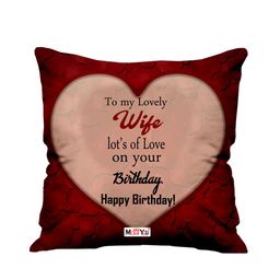 ME & YOU Red & Pink Birthday Printed Square Pre-Filled Cushion-picture-1