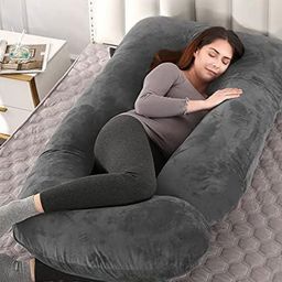 Siroki Bond Grey Fibre Filled Faux Velvet Maternity Pillow-image-41