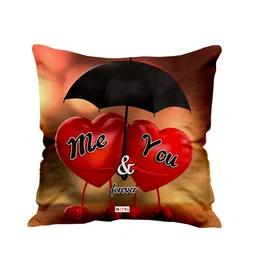 ME & YOU Red & Black Love Printed Pre Filled Square Fibre Cushion-picture-19