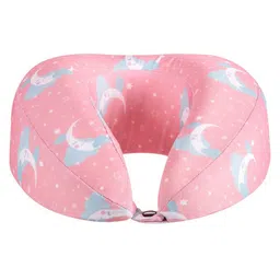 The White Willow Pink And White Printed U-Shaped Travel Neck Pillow-58