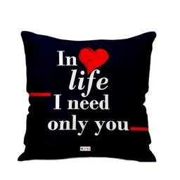 ME & YOU Black & White Printed Square Pre-Filled Cushion-18