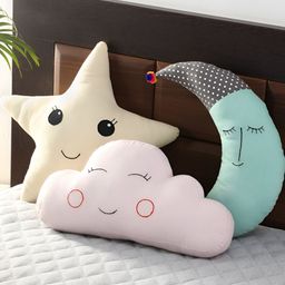 OSCAR HOME Yellow 3 Pieces Cotton Baby Pillows-44
