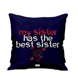 ME & YOU Blue & White Printed Square Pre-Filled Cushion-18