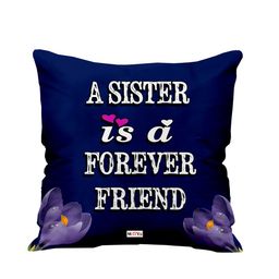 ME & YOU Blue & White Printed Square Cushion-12
