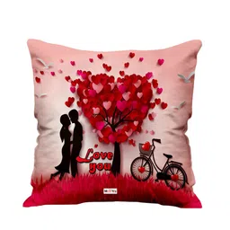 ME & YOU Pink & Red Printed Square Pre-Filled Cushion-picture-3
