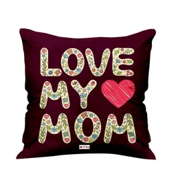 ME & YOU Maroon & Yellow Printed Square Pre-Filled Cushion-21