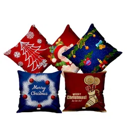 ME & YOU Navy Blue & Red 5 Pieces Christmas Printed Fibre Filling Square Cushion-picture-57