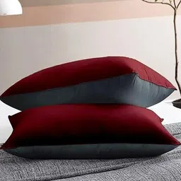 RF RELAXFEEL Maroon Set of 2 Fibre Filled Polycotton Breathable Sleep Pillow-picture-0