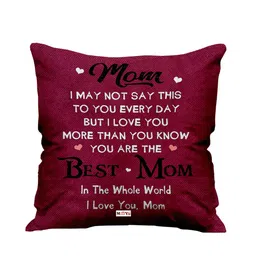 ME & YOU Marron & Black Quoted Printed Square Shape Fibre Pre Filled Cushion-18