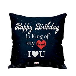 ME & YOU Navy Blue & White Printed Fibre Pre Filled Cushion-image-101