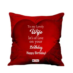 ME & YOU Red & White Printed Ultra-Soft Filled Cushion-picture-12