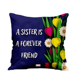 ME & YOU Navy Blue & White Printed Square Pre-Filled Cushion-11