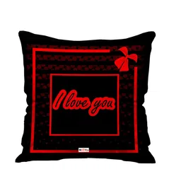 ME & YOU Black & Red Valentine Printed Cushion-11