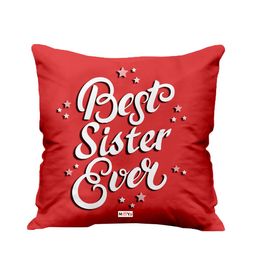 ME & YOU Red & White Fibre Filled Ultra Soft Square Cushion-31