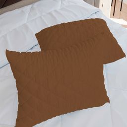 AVI Set of 2 Brown Textured Poly Cotton Rectangular Pillows-16