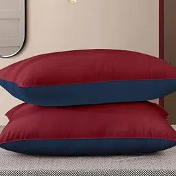 RF RELAXFEEL Maroon Set of 2 Fibre Filled Polycotton Breathable Sleep Pillow-image-7