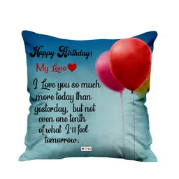 ME & YOU Blue & Black Printed Microfibre Filled Cushion-picture-24