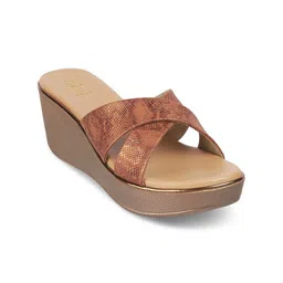 Tresmode Textured Open Toe Wedge Heels-7