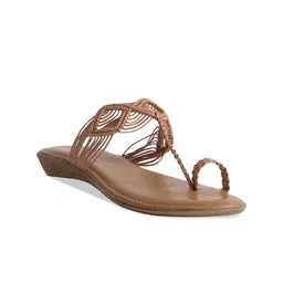 ERIDANI Textured One Toe Flats-11