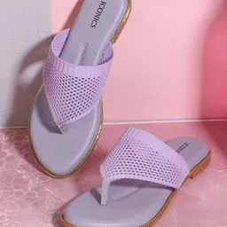 ICONICS Women Lavender One Toe Flats with Bows-image-23