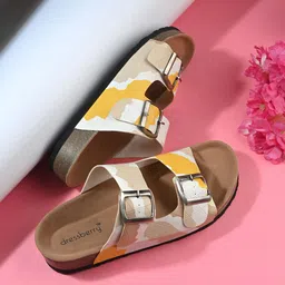 DressBerry Women Colourblocked Open Toe Flats with Buckles-36