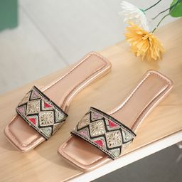 Anouk Embellished Ethnic Open Toe Flats-40