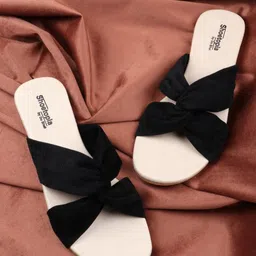 Shoetopia Women Black Open Toe Flats-image-49