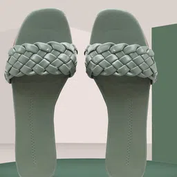 OLIVE MIST Women Woven Design Open Toe Flats-36