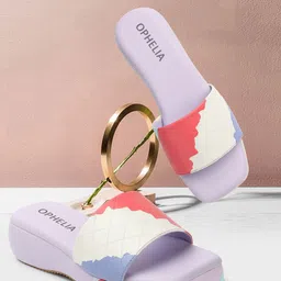 OPHELIA Printed Open Toe Flats-7
