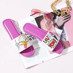 HASTEN Printed Open Toe Flats-37