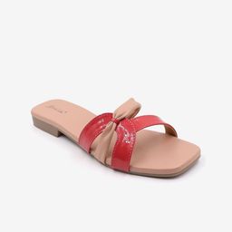 Gibelle Women Pink Embellished Open Toe Flats With Bows-38