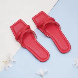 ELANBERG Synthetic Leather Open Toe Flats-image-42