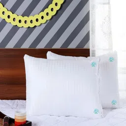 MFD HOME FURNISHING Set of 2 White Solid Sleep Pillows-15